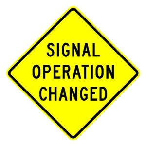 W23-H2a Signal Operation Changed Sign (Daimond)