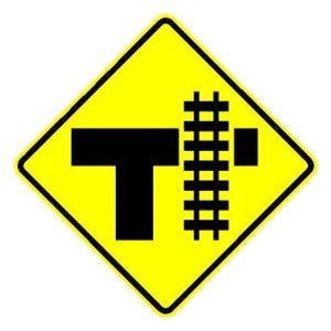 W10-4R T-Intersection with Parallel Tracks Symbol Sign (Right)
