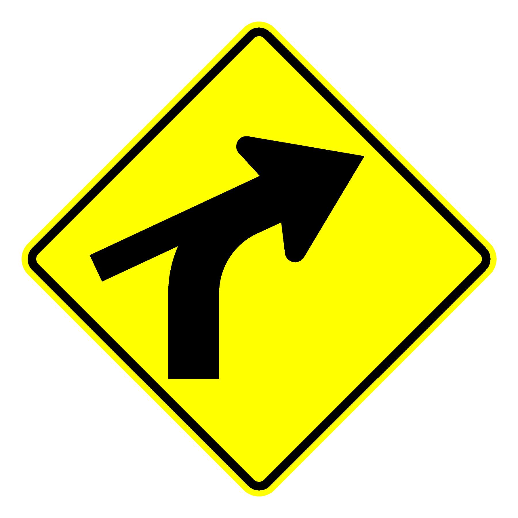 W1-10cR Right Curve with Alt. Side Road
